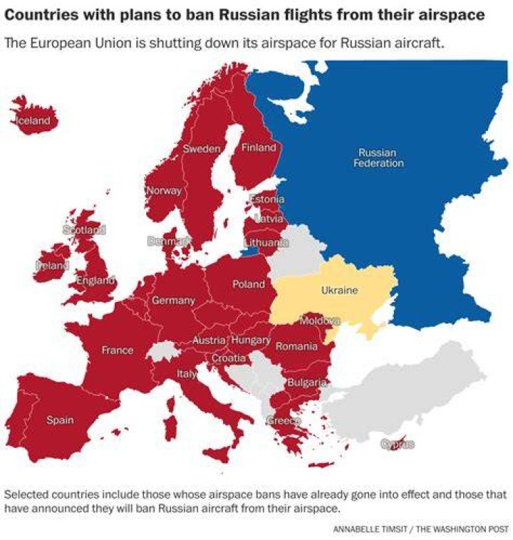 Are Russian flights banned from Europe?