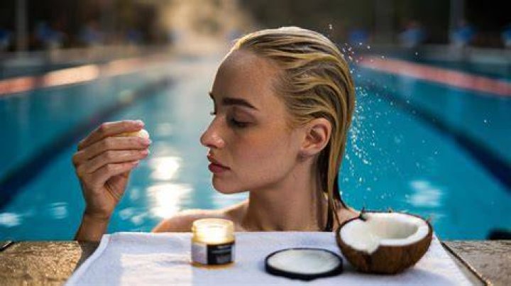 Can we apply coconut oil before swimming?