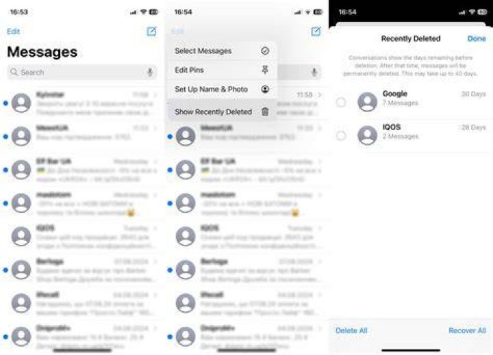 How can I see my husbands deleted texts?