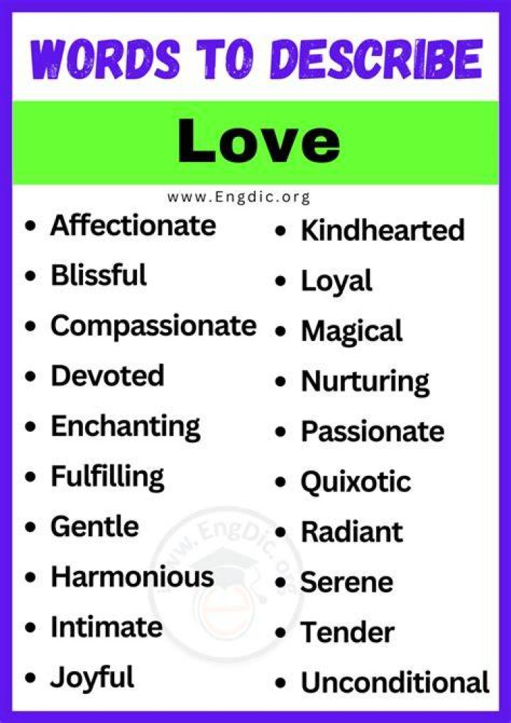 How can you describe love in one word?