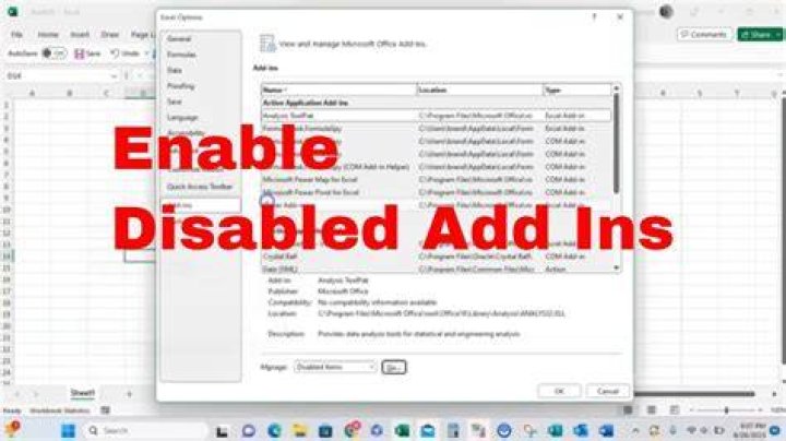 How do I enable MySQL in Excel?