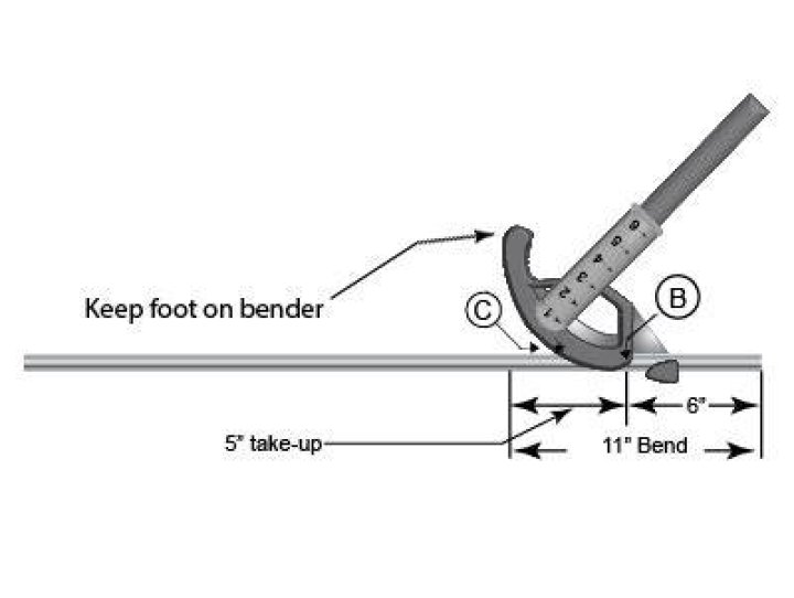 How do you bend a 3/4 conduit with a bender?