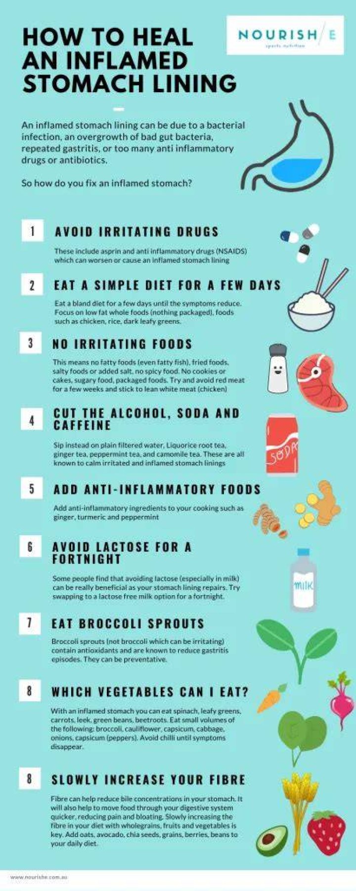 How do you calm your stomach lining?