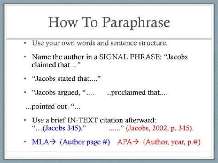 How do you cite a paraphrase quote?