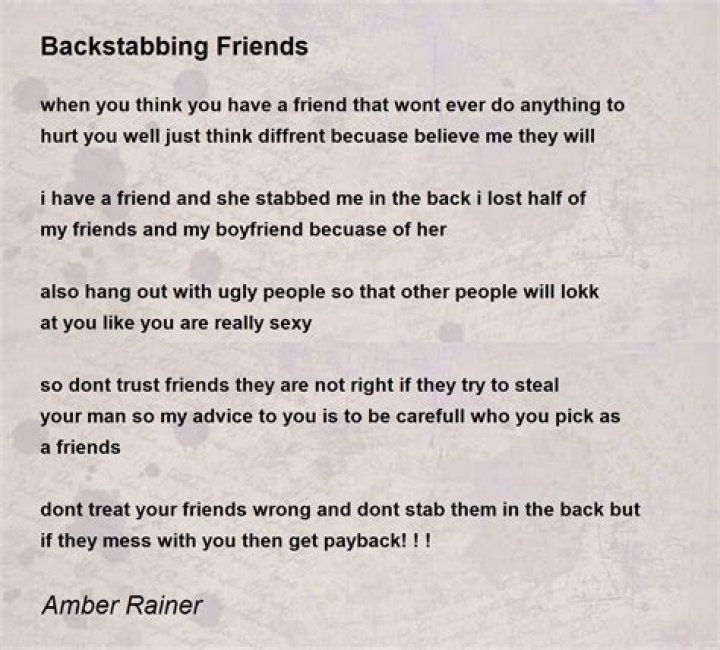 How do you know if someone is backstabbing you?