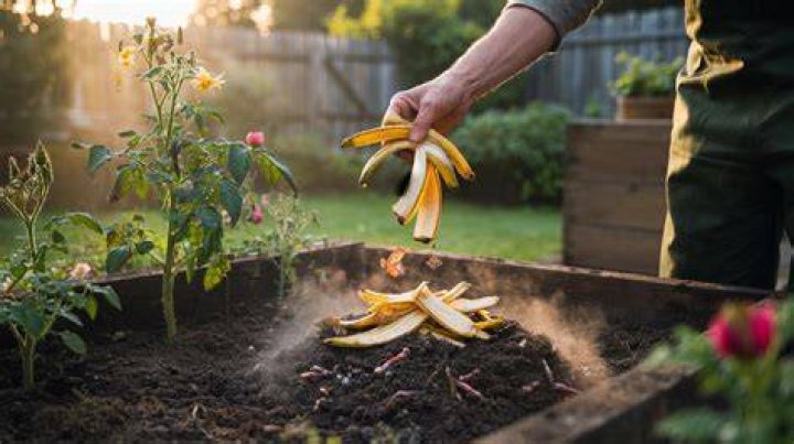 How do you put a banana peel in soil?
