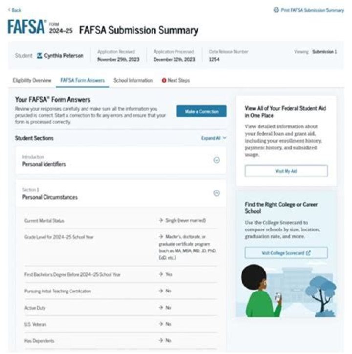 How far does FAFSA look back?