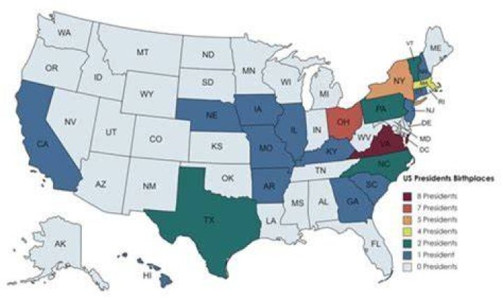 How many presidents have been born in Illinois?