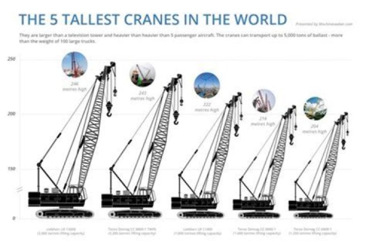 How tall is the tallest mobile crane?