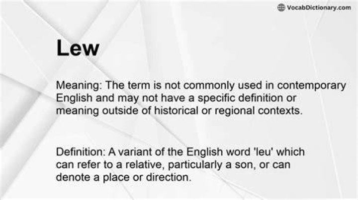 Is Lew a word?