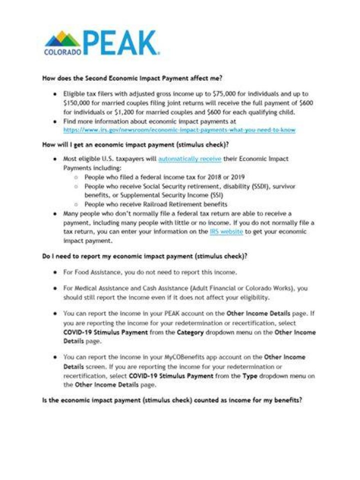 Is there a second economic impact payment in 2021?