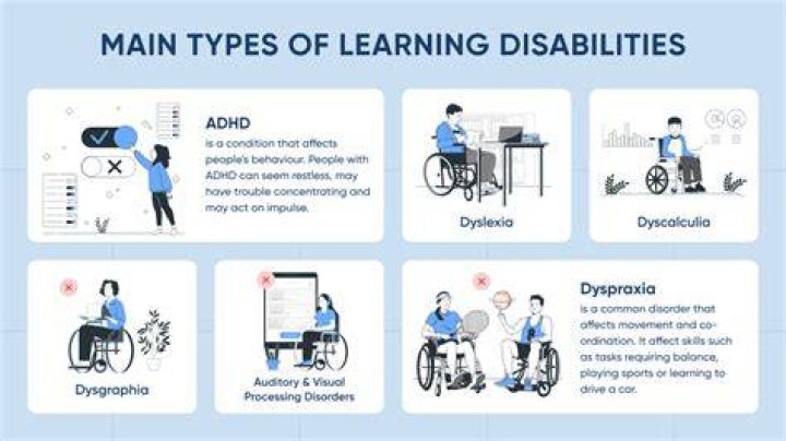 What are the 7 main types of learning disabilities?