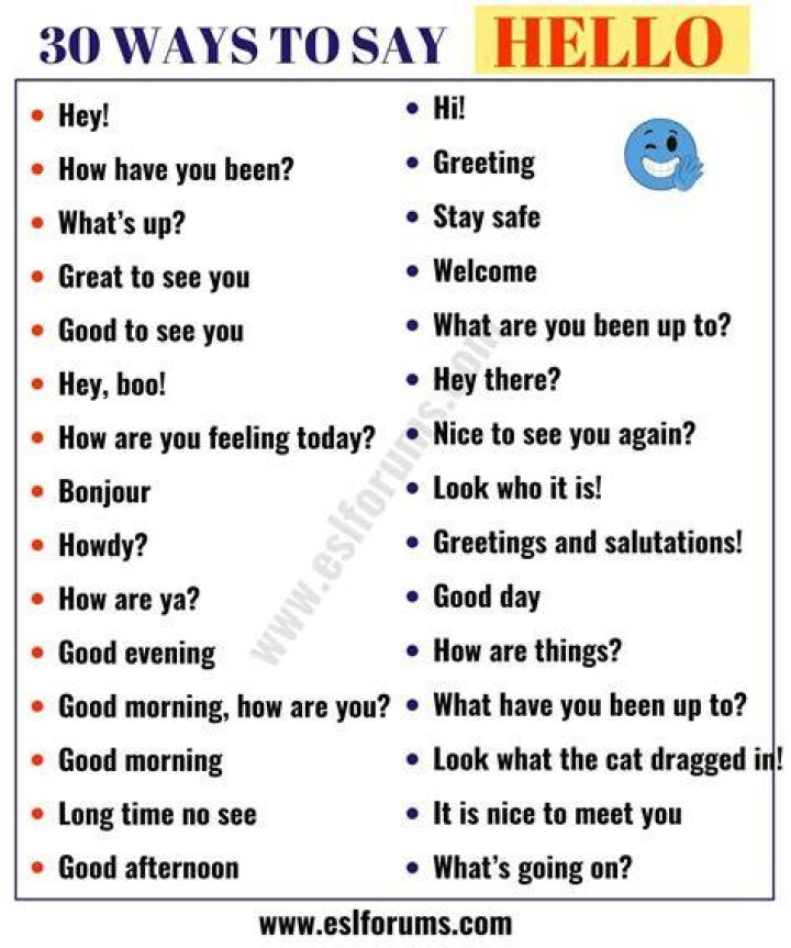 What can I say instead of hello?