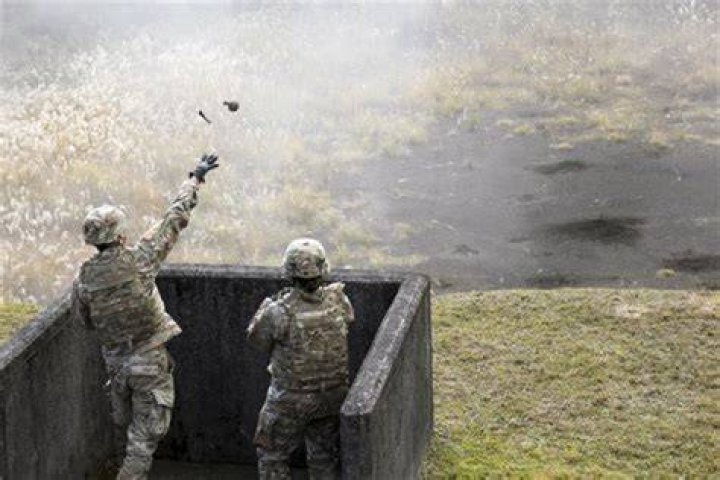 What do soldiers say when they throw a grenade?