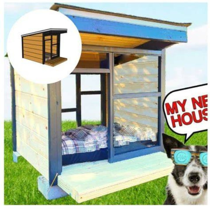 What do you line a dog house with?