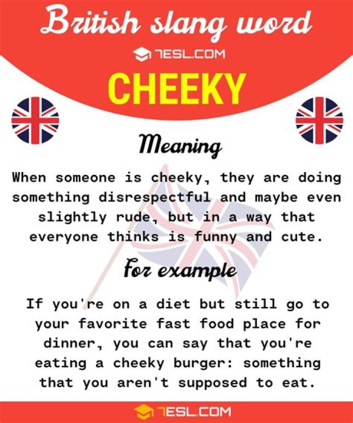 What does cheeky mean in British slang?