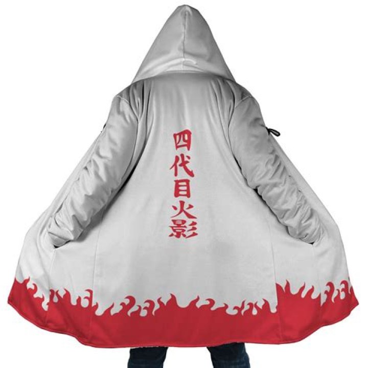 What does the Fourth Hokage's jacket say?