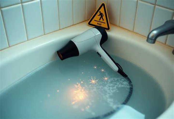 What happens if you drop hair dryer in bath?