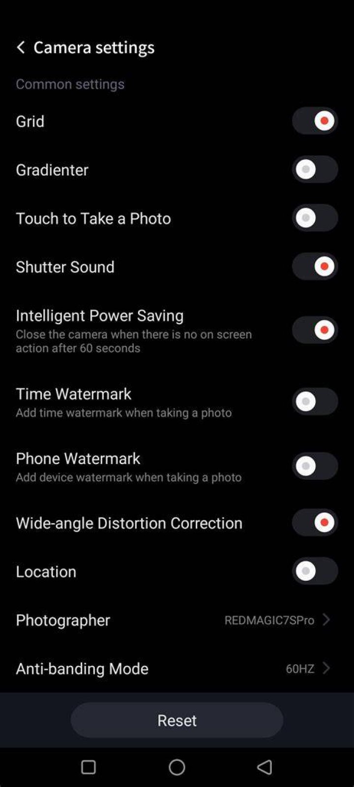 What is anti flicker in camera settings?