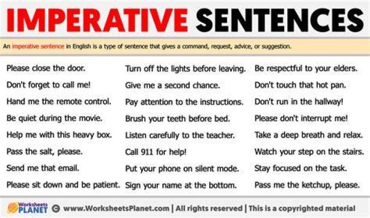 What is meant by imperative sentence?