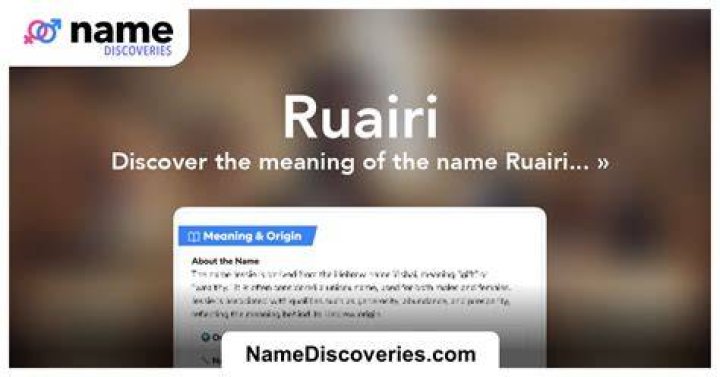 What is the origin of the name Ruairi?