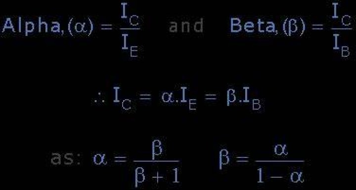 What is the relationship between alpha and beta in a transistor?