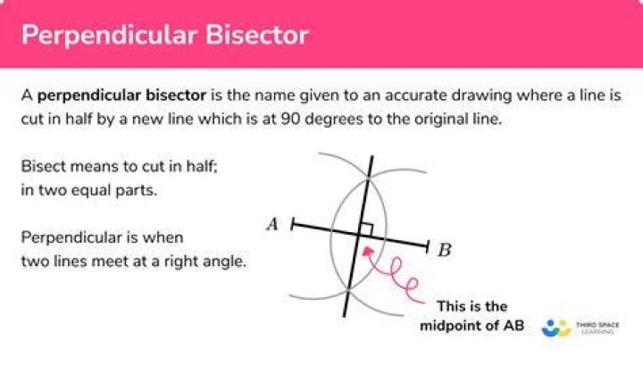 What is true about a perpendicular bisector?