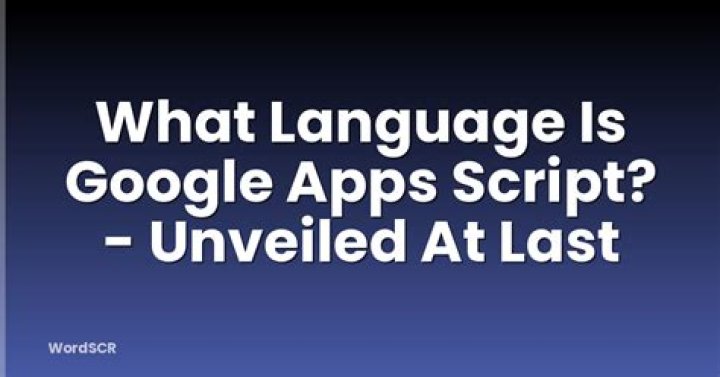 What language is Google script?