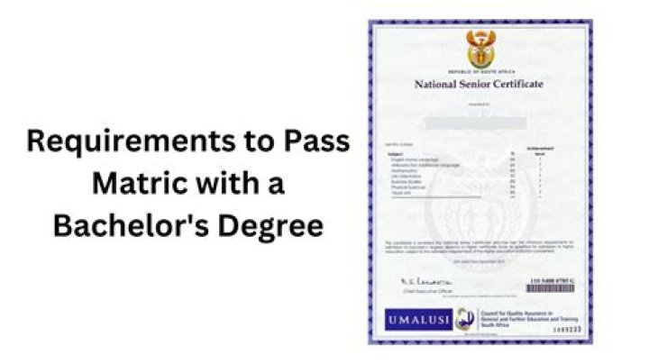 What makes a Bachelor in matric?