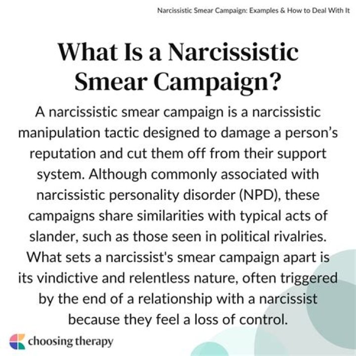 What stops a narcissist carrying out a smear campaign?