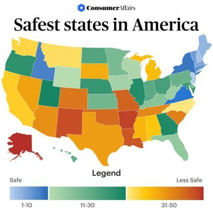 Which state in USA is the safest?