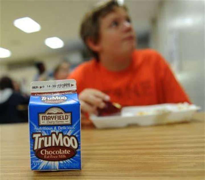 Why did schools stop giving chocolate milk?