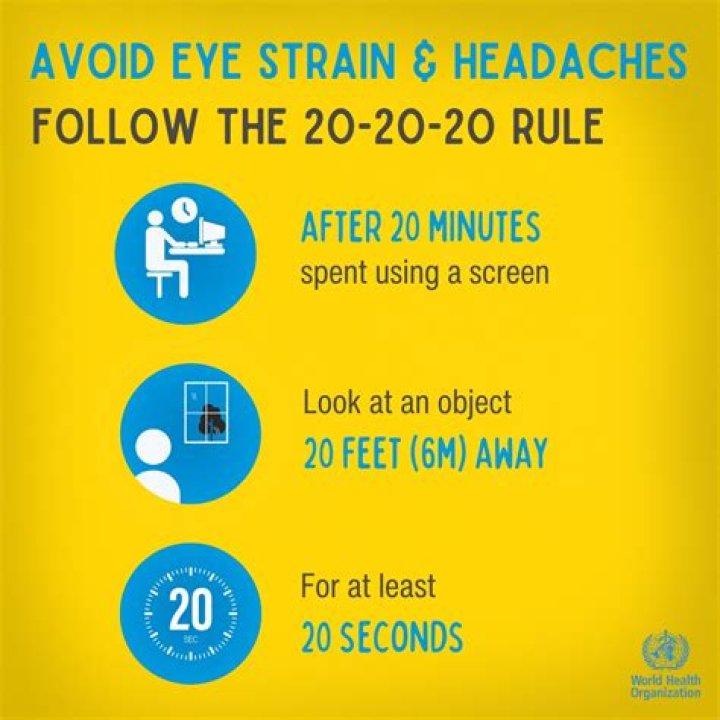 Why should you look away from your screen for at least 20 seconds?